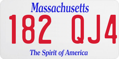 MA license plate 182QJ4