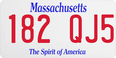 MA license plate 182QJ5