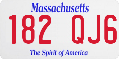 MA license plate 182QJ6