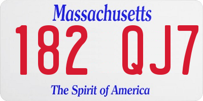 MA license plate 182QJ7