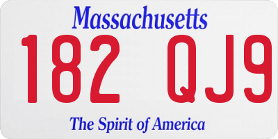 MA license plate 182QJ9