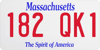 MA license plate 182QK1