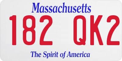 MA license plate 182QK2
