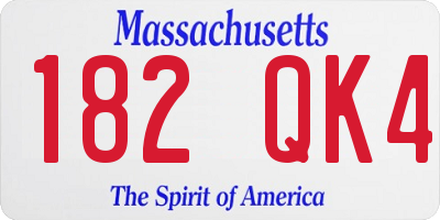 MA license plate 182QK4
