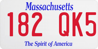 MA license plate 182QK5