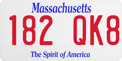MA license plate 182QK8