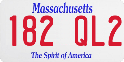 MA license plate 182QL2