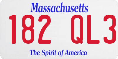 MA license plate 182QL3