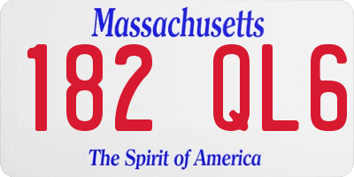 MA license plate 182QL6