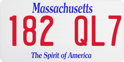 MA license plate 182QL7