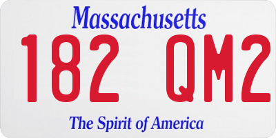 MA license plate 182QM2