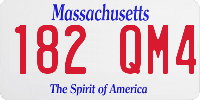 MA license plate 182QM4
