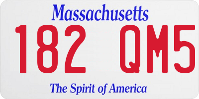 MA license plate 182QM5