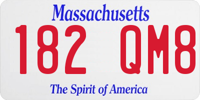 MA license plate 182QM8