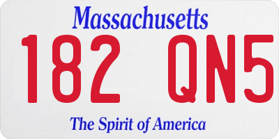 MA license plate 182QN5