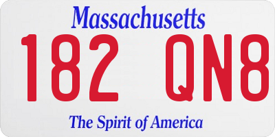 MA license plate 182QN8