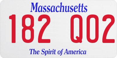 MA license plate 182QO2