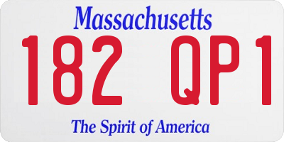 MA license plate 182QP1