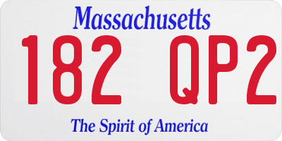 MA license plate 182QP2