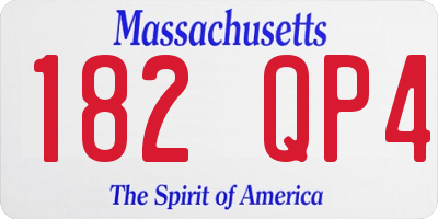 MA license plate 182QP4
