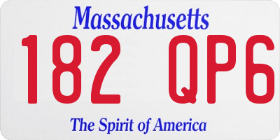 MA license plate 182QP6