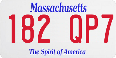 MA license plate 182QP7
