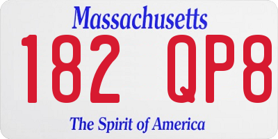 MA license plate 182QP8