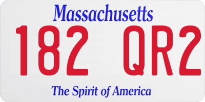MA license plate 182QR2