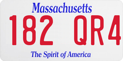 MA license plate 182QR4