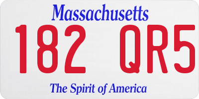 MA license plate 182QR5