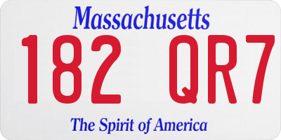 MA license plate 182QR7