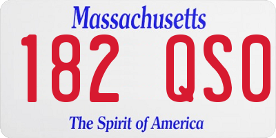 MA license plate 182QS0