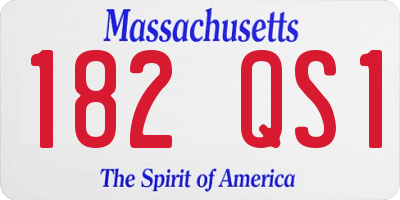 MA license plate 182QS1
