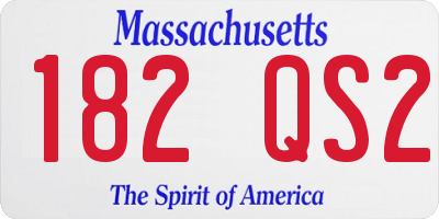 MA license plate 182QS2