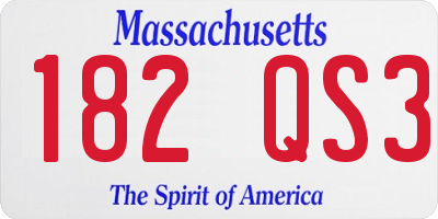MA license plate 182QS3
