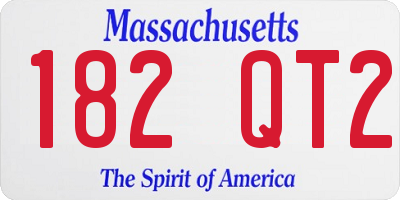 MA license plate 182QT2
