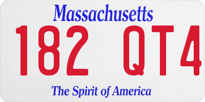 MA license plate 182QT4