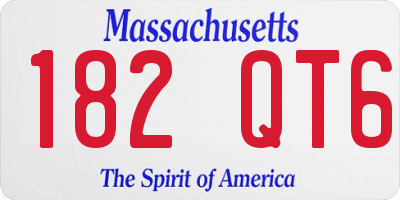 MA license plate 182QT6