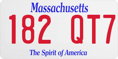 MA license plate 182QT7