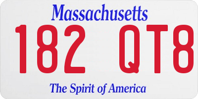MA license plate 182QT8