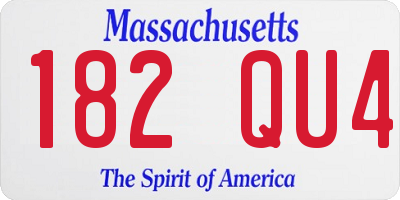 MA license plate 182QU4