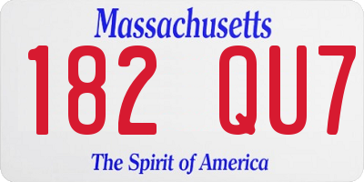 MA license plate 182QU7