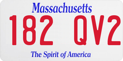 MA license plate 182QV2