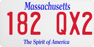 MA license plate 182QX2