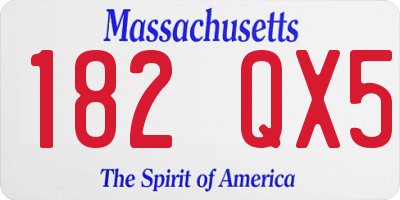 MA license plate 182QX5