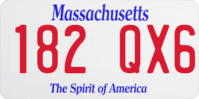 MA license plate 182QX6
