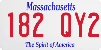MA license plate 182QY2