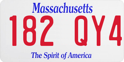 MA license plate 182QY4
