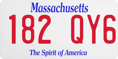 MA license plate 182QY6