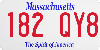 MA license plate 182QY8